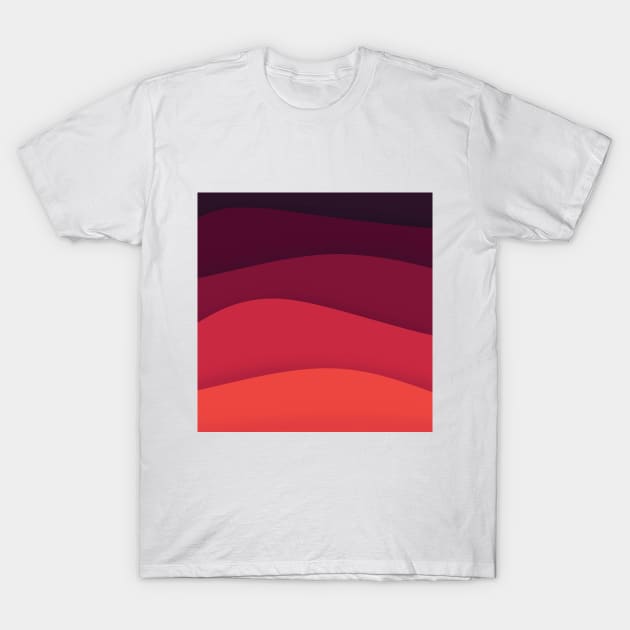 Minimalist red waves T-Shirt by BadWinter